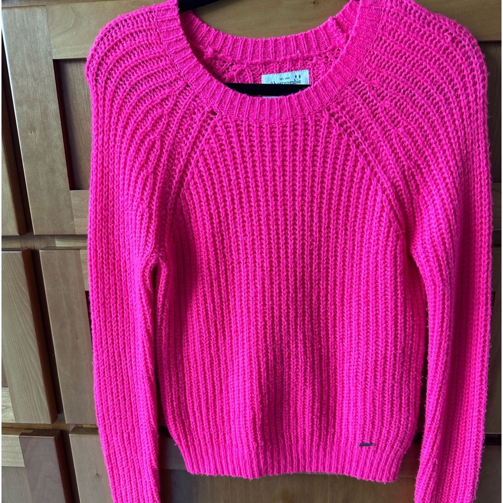SWEATER Abercrombie & Fitch pink sweater long sleeve extra Small xs